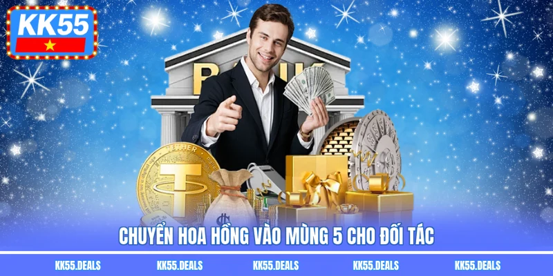 Chuyển hoa hồng vào mùng 5 cho đối tác