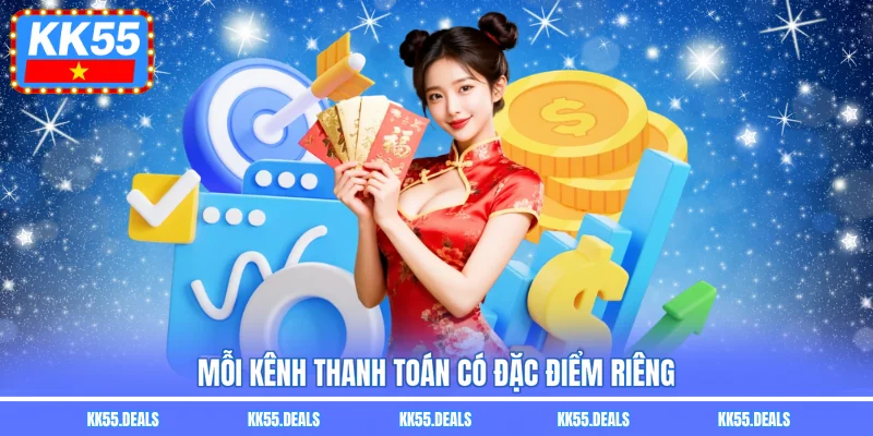 Mỗi kênh thanh toán có đặc điểm riêng